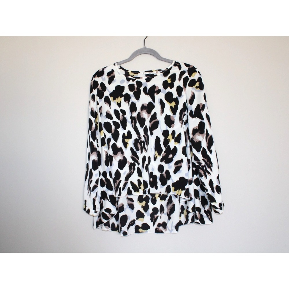 Grifflin Women's Lightweight Animal Leopard Print High Low Hem Tunic Top Small
